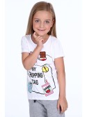 Mädchen-T-Shirt mit Patches, weiß NDZ8112 – Online-Shop – Boutique